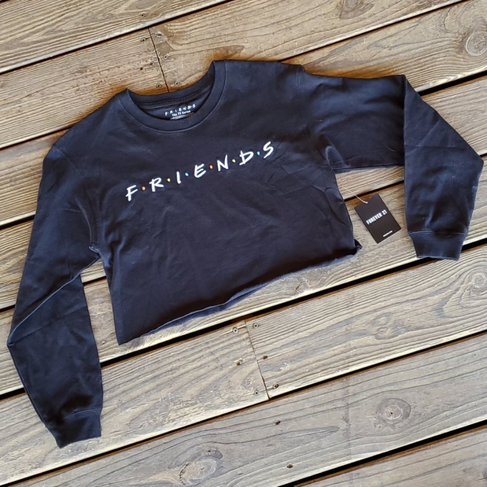 F21 NWT Friends TV Show Long Sleeve Crop Top